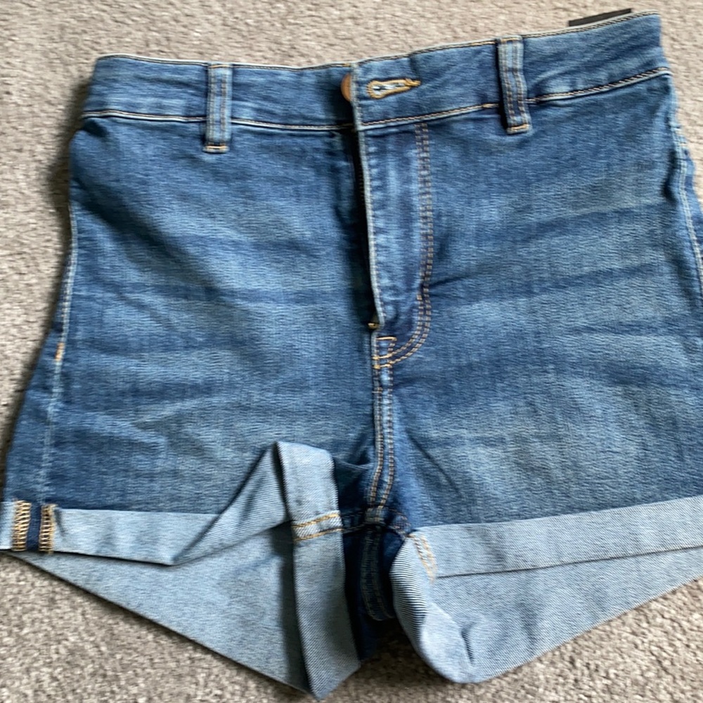 High waisted jean shorts